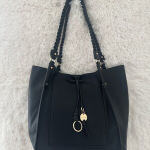 Calvin Klein Black Tote with Braided Handles